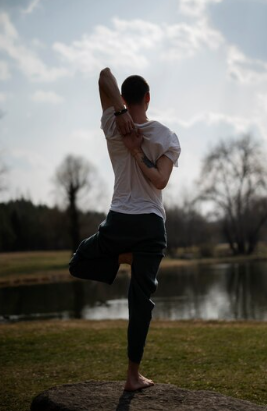 a man doing yoga